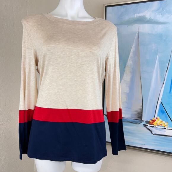 Les Copains Tee Long Sleeve Colorblock size 48 = US Large - Picture 1 of 5